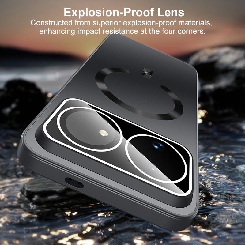 For Huawei nova 16 Ice Magnetic Explosion-proof Lens Film PC Phone Case - Space Silver - EDA009253811C