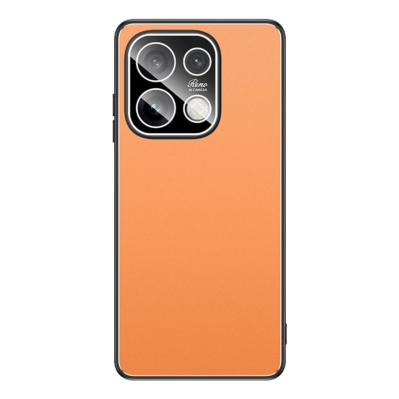 For OPPO Reno16 5G Global Golden Shield Metal Frosted Lens Film Phone Case - Orange - EDA009254508D