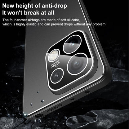 For OPPO Reno16 Pro 5G Global Golden Shield Metal Frosted Lens Film Phone Case - Black - EDA009254509A