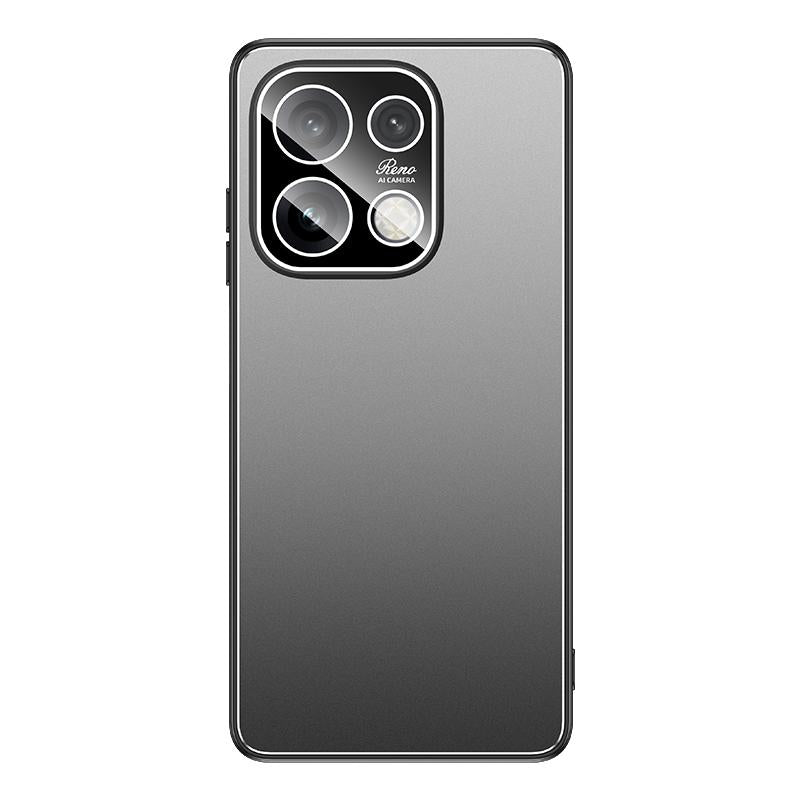 For OPPO Reno16 Pro 5G Global Golden Shield Metal Frosted Lens Film Phone Case - Silver Grey - EDA009254509C