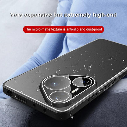 For Huawei Pura 90 Pro 5G Golden Shield Metal Frosted Lens Film Phone Case - Blue - EDA009254714B