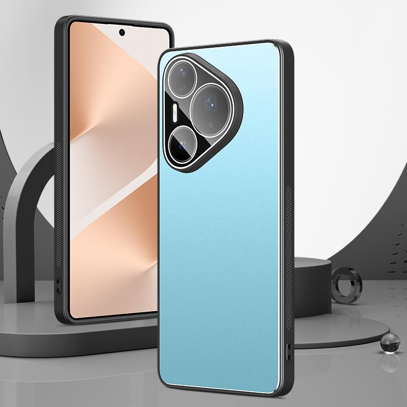For Huawei Pura 90 Pro Max 5G Golden Shield Metal Frosted Lens Film Phone Case - Blue - EDA009254715B