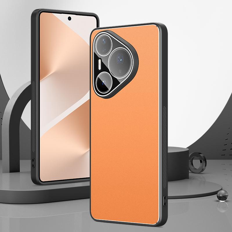 For Huawei Pura 90 Pro Max 5G Golden Shield Metal Frosted Lens Film Phone Case - Orange - EDA009254715D