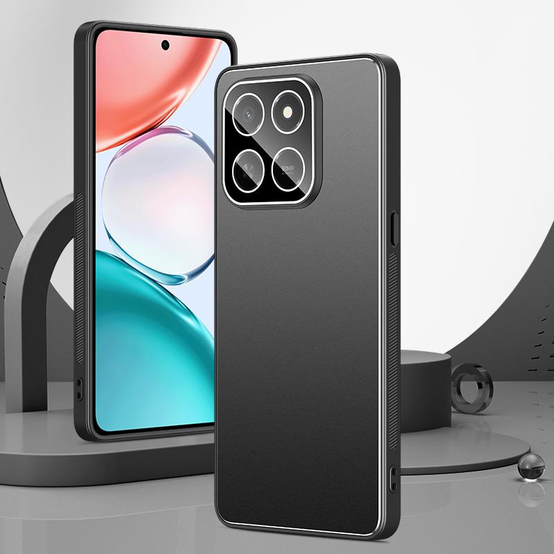 For Honor Play X80 Pro 5G Golden Shield Metal Frosted Lens Film Phone Case - Black - EDA009254911A