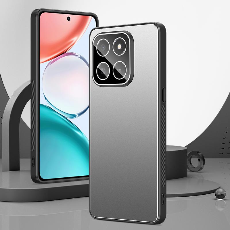 For Honor Play X80 Pro 5G Golden Shield Metal Frosted Lens Film Phone Case - Silver Grey - EDA009254911C