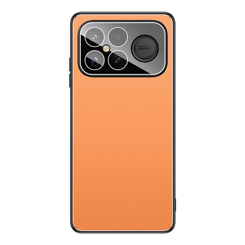 For Redmi K90 Pro Max / Poco F8 Ultra 5G Golden Shield Metal Frosted Lens Film Phone Case(Orange)