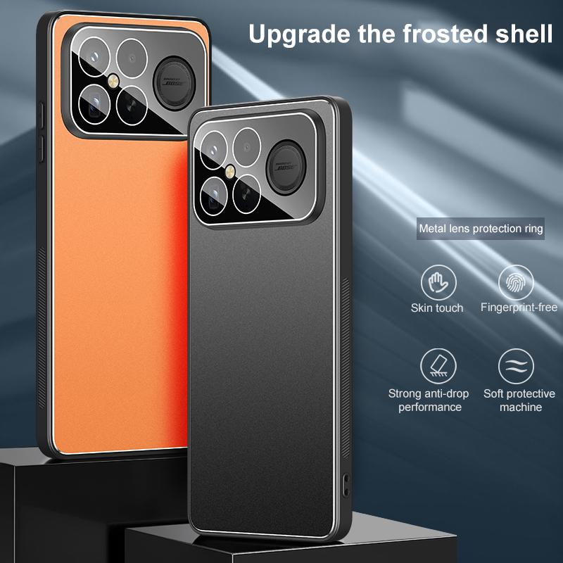 For Redmi K90 Pro Max / Poco F8 Ultra 5G Golden Shield Metal Frosted Lens Film Phone Case(Orange)