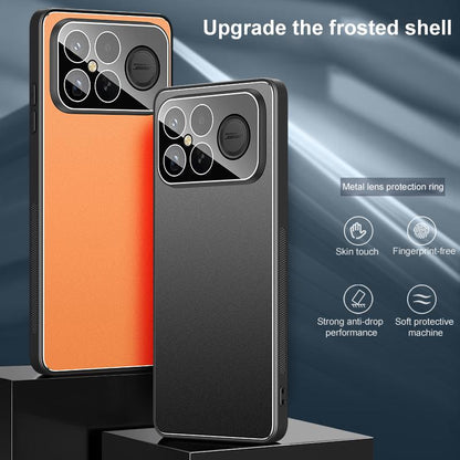 For Redmi K90 Pro Max / Poco F8 Ultra 5G Golden Shield Metal Frosted Lens Film Phone Case(Orange)