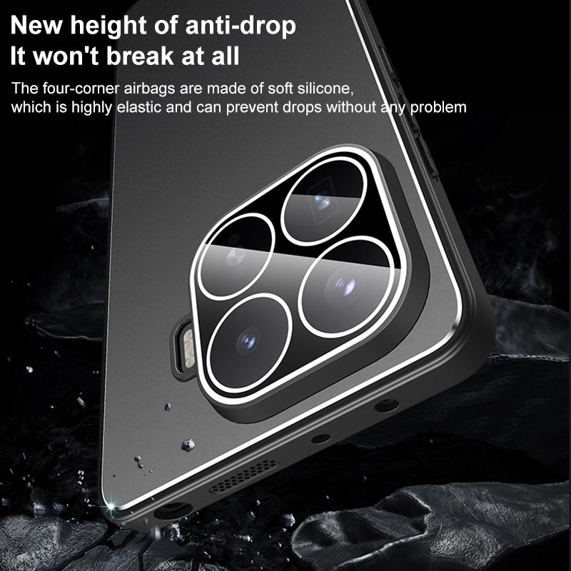 For Xiaomi 17T 5G Golden Shield Metal Frosted Lens Film Phone Case - Silver Grey - EDA009255304C