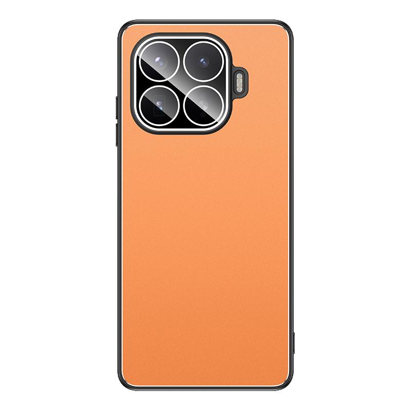 For Xiaomi 17T 5G Golden Shield Metal Frosted Lens Film Phone Case - Orange - EDA009255304D