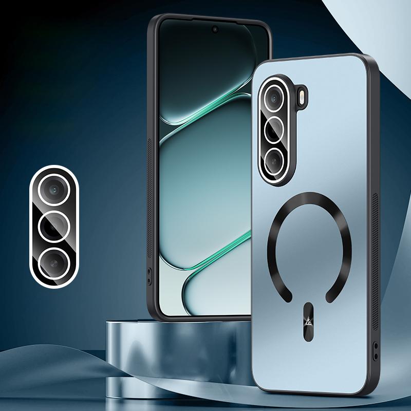 For OnePlus Turbo 6X 5G Ice Magnetic Explosion-proof Lens Film PC Phone Case - Moonlight Blue - EDA009255905B
