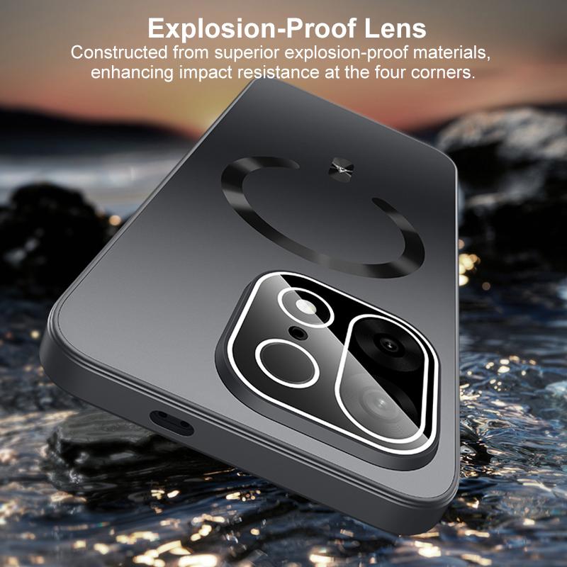 For OnePlus Turbo 6X 5G Ice Magnetic Explosion-proof Lens Film PC Phone Case - Moonlight Blue - EDA009255905B