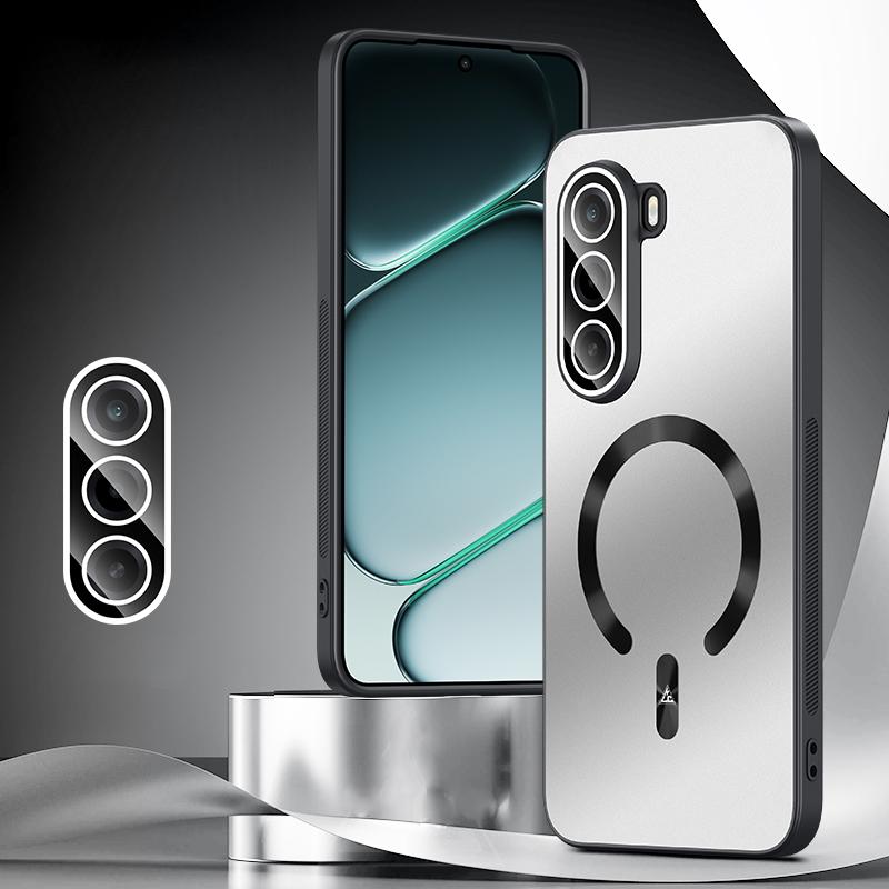 For OnePlus Turbo 6X 5G Ice Magnetic Explosion-proof Lens Film PC Phone Case - Space Silver - EDA009255905C