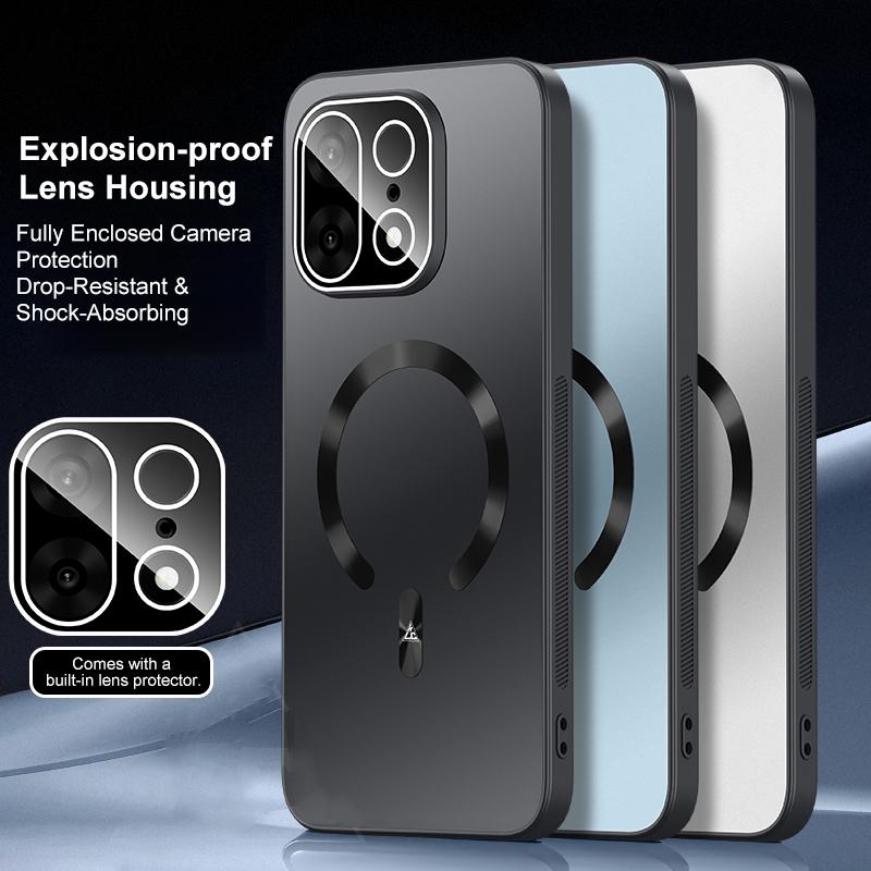 For OnePlus Turbo 6X Pro 5G Ice Magnetic Explosion-proof Lens Film PC Phone Case - Moonlight Blue - EDA009255906B