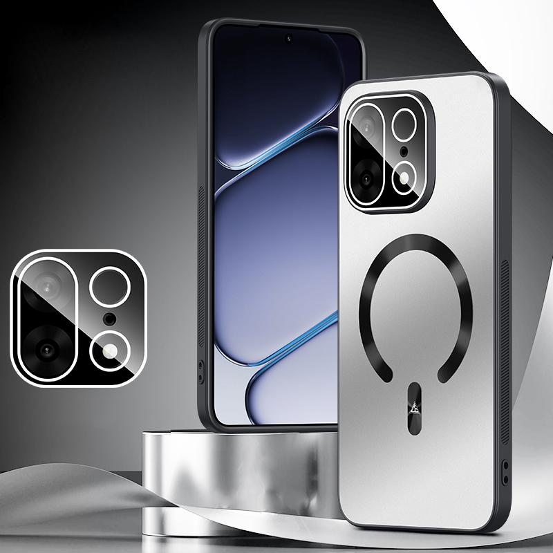 For OnePlus Turbo 6X Pro 5G Ice Magnetic Explosion-proof Lens Film PC Phone Case - Space Silver - EDA009255906C