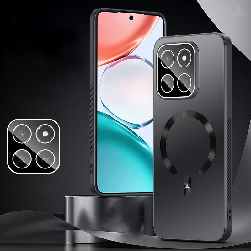 For Honor Play 80 Pro 5G Ice Magnetic Explosion-proof Lens Film PC Phone Case - Graphite Black - EDA009256210A