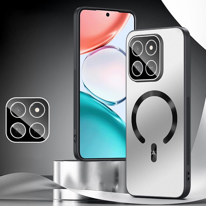 For Honor Play 80 Pro 5G Ice Magnetic Explosion-proof Lens Film PC Phone Case - Space Silver - EDA009256210C