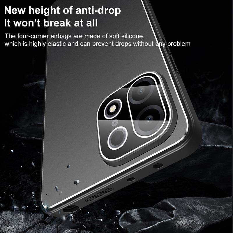 For OnePlus Turbo 6X Pro 5G Golden Shield Metal Frosted Lens Film Phone Case - Blue - EDA009261306B