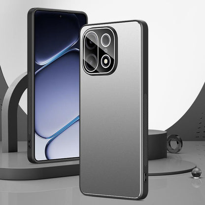 For OnePlus Turbo 6X Pro 5G Golden Shield Metal Frosted Lens Film Phone Case - Silver Grey - EDA009261306C
