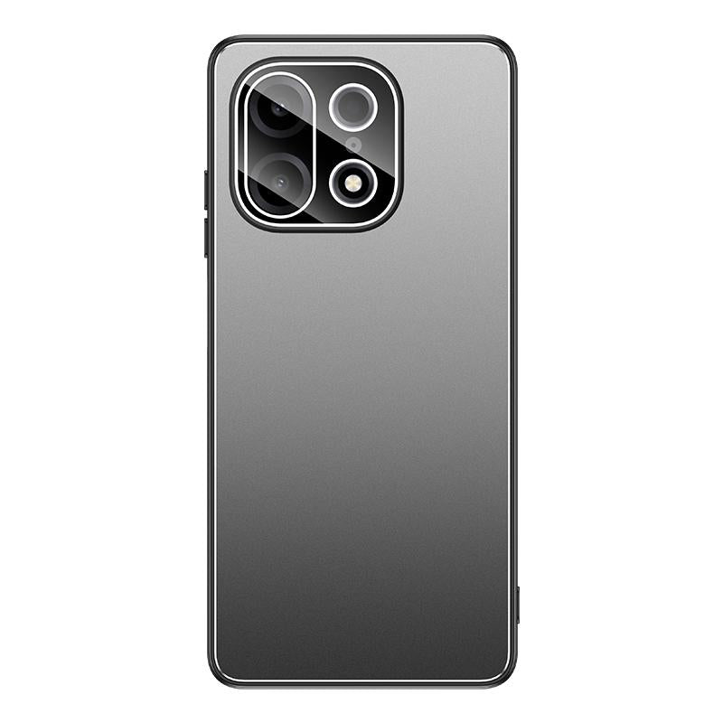 For OnePlus Turbo 6X Pro 5G Golden Shield Metal Frosted Lens Film Phone Case - Silver Grey - EDA009261306C