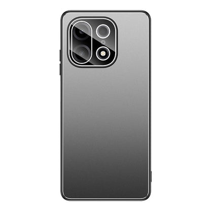For OnePlus Turbo 6X Pro 5G Golden Shield Metal Frosted Lens Film Phone Case - Silver Grey - EDA009261306C