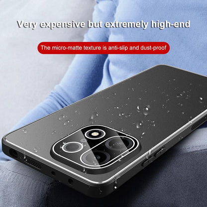 For OnePlus Turbo 6X Pro 5G Golden Shield Metal Frosted Lens Film Phone Case - Silver Grey - EDA009261306C