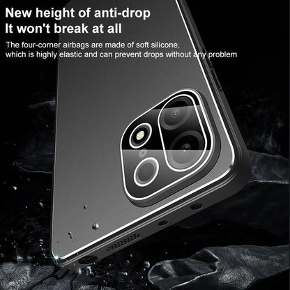For OnePlus Turbo 6X Pro 5G Golden Shield Metal Frosted Lens Film Phone Case - Silver Grey - EDA009261306C