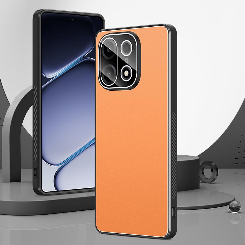 For OnePlus Turbo 6X Pro 5G Golden Shield Metal Frosted Lens Film Phone Case - Orange - EDA009261306D