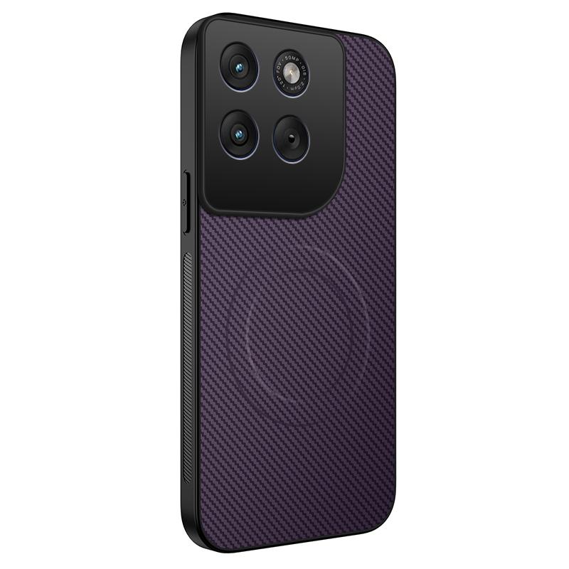 For Motorola Moto G37 Power 5G WANLONFENG TQ Series Magnetic Carbon Fiber Texture PC Hybrid TPU Phone Case - Purple - EDA009262819D