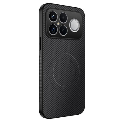 For Redmi K90 Pro Max 5G / Poco F8 Ultra WANLONFENG TQ Series Magnetic Carbon Fiber Texture PC Hybrid TPU Phone Case(Black)