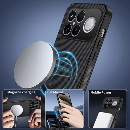 For Redmi K90 Pro Max 5G / Poco F8 Ultra WANLONFENG TQ Series Magnetic Carbon Fiber Texture PC Hybrid TPU Phone Case(Black)