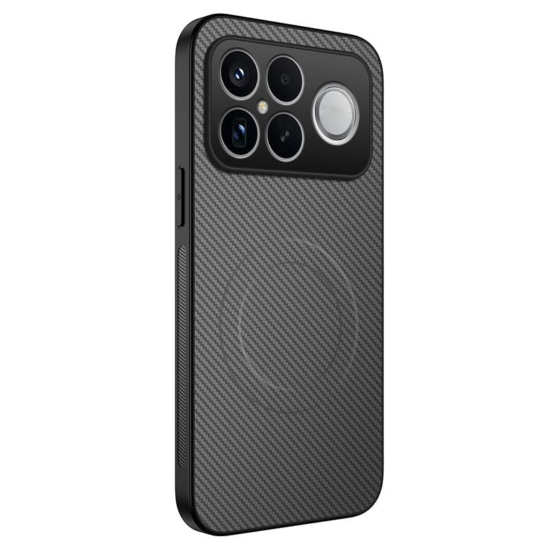 For Redmi K90 Pro Max 5G / Poco F8 Ultra WANLONFENG TQ Series Magnetic Carbon Fiber Texture PC Hybrid TPU Phone Case(Grey)