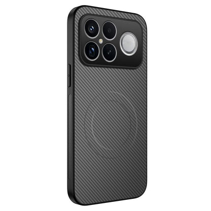 For Redmi K90 Pro Max 5G / Poco F8 Ultra WANLONFENG TQ Series Magnetic Carbon Fiber Texture PC Hybrid TPU Phone Case(Grey)