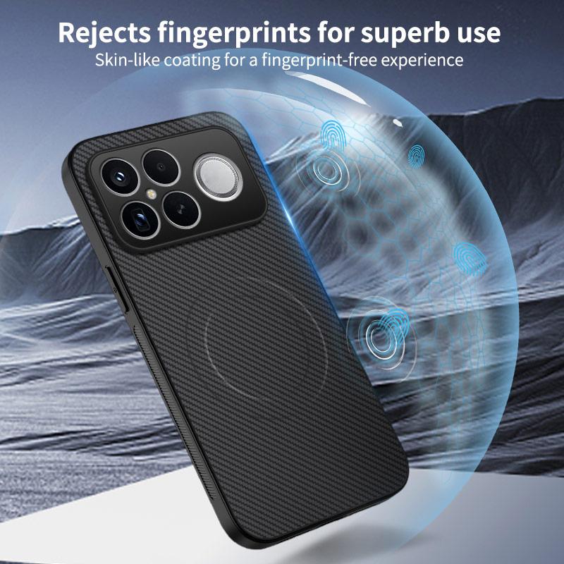 For Redmi K90 Pro Max 5G / Poco F8 Ultra WANLONFENG TQ Series Magnetic Carbon Fiber Texture PC Hybrid TPU Phone Case(Grey)