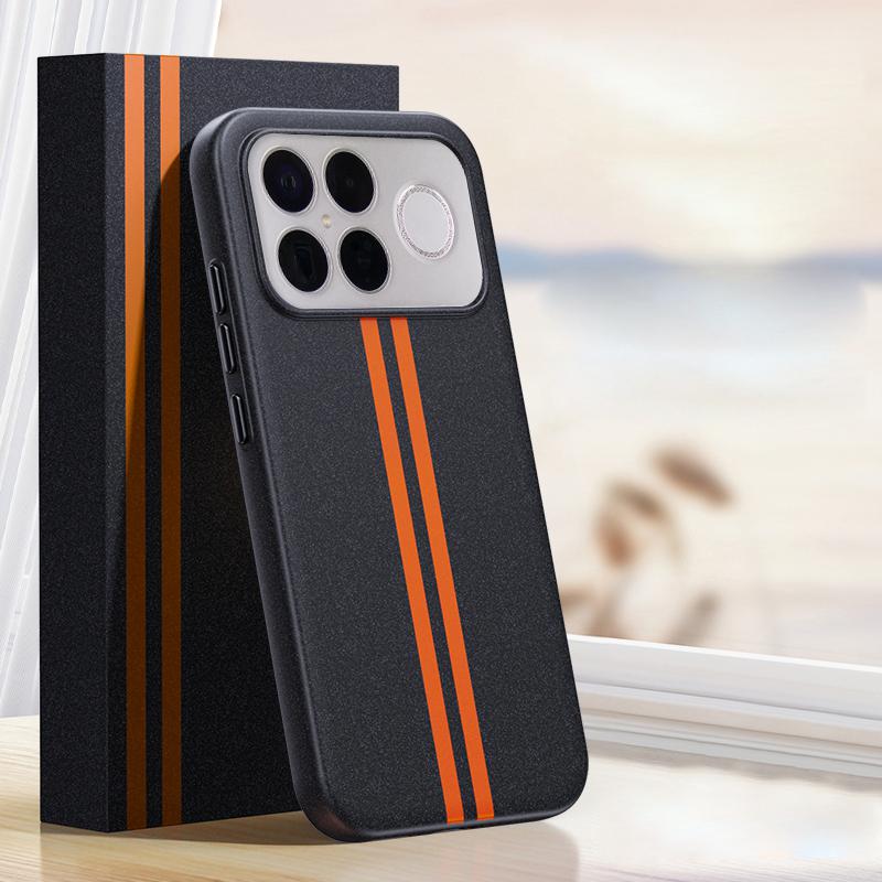 For Redmi K90 Pro Max / Poco F8 Ultra 5G Boundless Rock Sand Starting Line Series Contrast Color Magnetic Phone Case(Black)