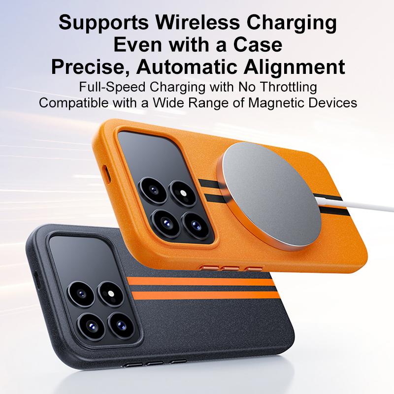For Redmi K90 Pro Max / Poco F8 Ultra 5G Boundless Rock Sand Starting Line Series Contrast Color Magnetic Phone Case(Yellow)