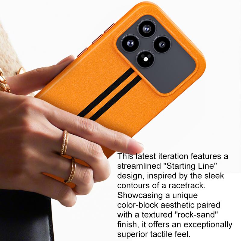 For Redmi K90 Pro Max / Poco F8 Ultra 5G Boundless Rock Sand Starting Line Series Contrast Color Magnetic Phone Case(Orange)