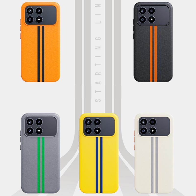 For Redmi K90 Pro Max / Poco F8 Ultra 5G Boundless Rock Sand Starting Line Series Contrast Color Magnetic Phone Case(Orange)