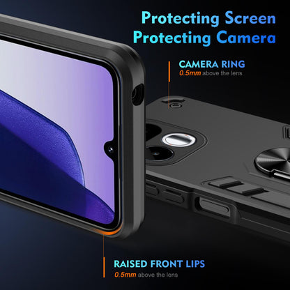 For Realme 16T 5G Shockproof Metal Ring Holder Phone Case - Black - EDA009286103A
