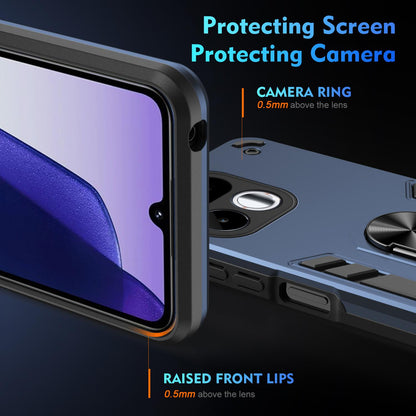 For Realme 16T 5G Shockproof Metal Ring Holder Phone Case - Blue - EDA009286103B