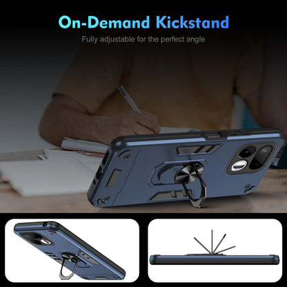 For Realme 16T 5G Shockproof Metal Ring Holder Phone Case - Blue - EDA009286103B