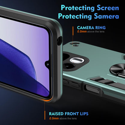 For Realme 16T 5G Shockproof Metal Ring Holder Phone Case - Green - EDA009286103C