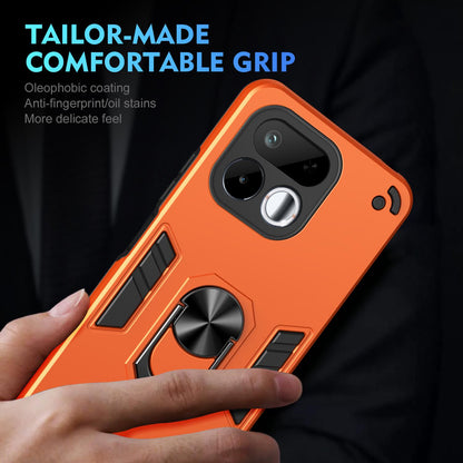For Realme 16T 5G Shockproof Metal Ring Holder Phone Case - Orange - EDA009286103D