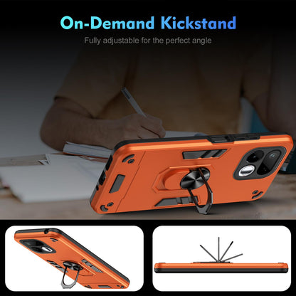 For Realme 16T 5G Shockproof Metal Ring Holder Phone Case - Orange - EDA009286103D