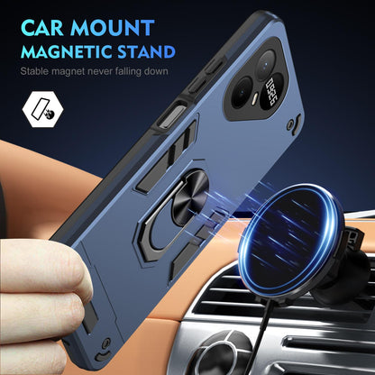 For Tecno Pova 8 5G Shockproof Metal Ring Holder Phone Case - Blue - EDA009286207B