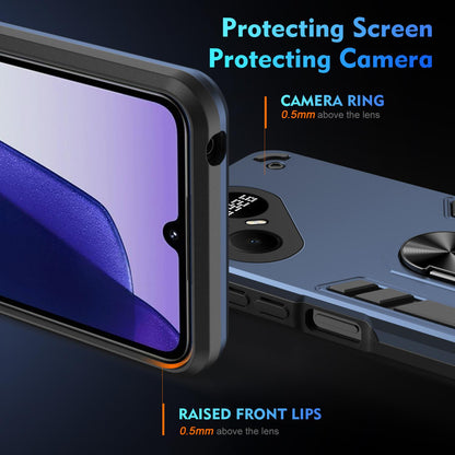 For Tecno Pova 8 5G Shockproof Metal Ring Holder Phone Case - Blue - EDA009286207B