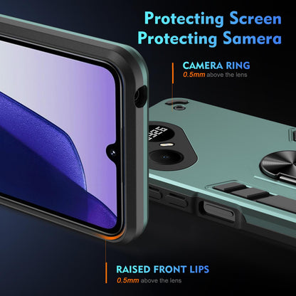 For Tecno Pova 8 5G Shockproof Metal Ring Holder Phone Case - Green - EDA009286207C