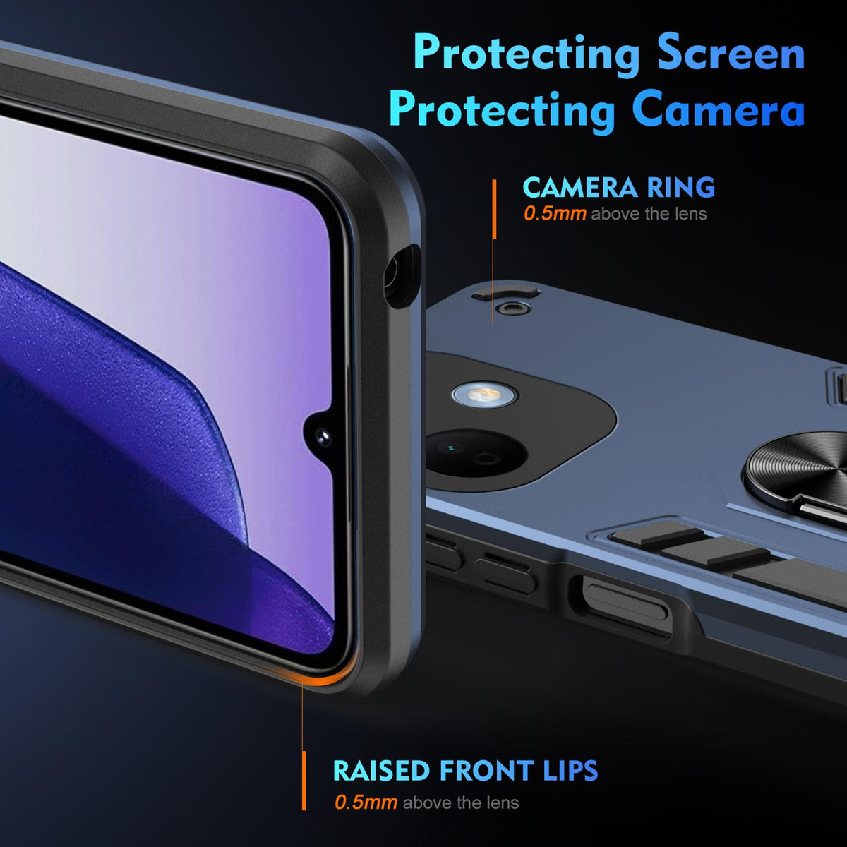 For Redmi Note 17 Pro 5G Global 163.5mm Shockproof Metal Ring Holder Phone Case - Green - EDA009286506C