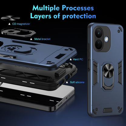 For Redmi Note 17 Pro 5G Global 163.5mm Shockproof Metal Ring Holder Phone Case - Green - EDA009286506C