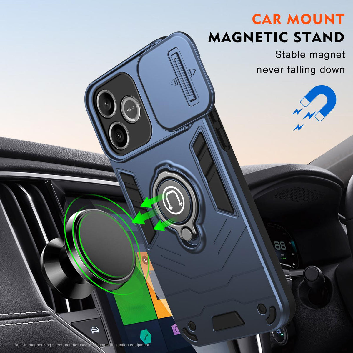 For Honor 600 Lite Global Camshield Ring Holder Phone Case - Royal Blue - EDA009288703A